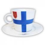 Kuppi ja lautanen Suomi-100 